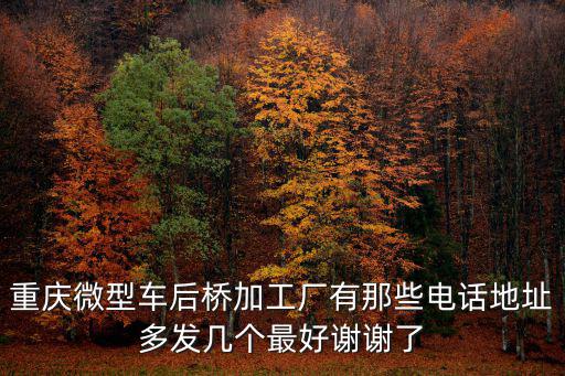 重慶微型車后橋加工廠有那些電話地址多發(fā)幾個最好謝謝了