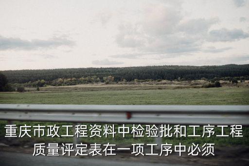 重慶市政工程資料中檢驗批和工序工程質量評定表在一項工序中必須