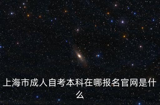 上海市成人自考本科在哪報名官網是什么