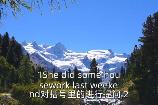 上周學校組織參觀了成都市動物園，1She did some housework last weekend對括號里的進行提問 2