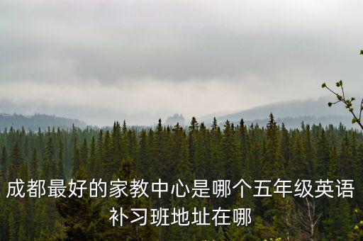 成都最好的家教中心是哪個五年級英語補習班地址在哪