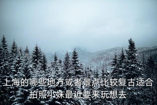 上海的哪些地方或者景點比較復古適合拍照小妹最近要來玩想去