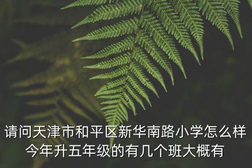 天津市新華南路小學(xué)總校，請問天津市和平區(qū)新華南路小學(xué)怎么樣今年升五年級的有幾個班大概有
