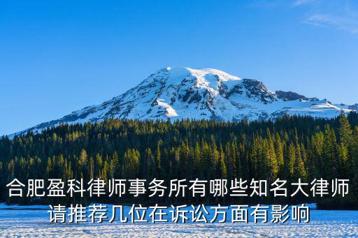 盈科律師事務所排名，合肥盈科律師事務所有哪些知名大律師請推薦幾位在訴訟方面有影響