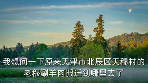 我想問一下原來天津市北辰區(qū)天穆村的老穆涮羊肉搬遷到哪里去了