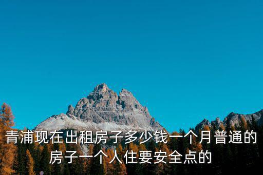 青浦現在出租房子多少錢一個月普通的房子一個人住要安全點的