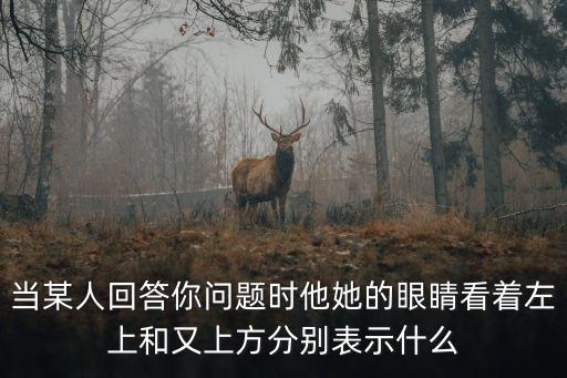當某人回答你問題時他她的眼睛看著左上和又上方分別表示什么