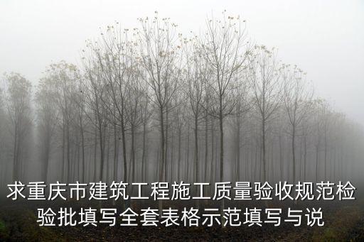 求重慶市建筑工程施工質量驗收規范檢驗批填寫全套表格示范填寫與說