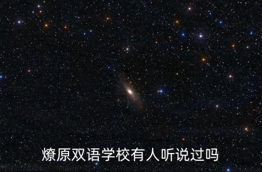 燎原雙語學校有人聽說過嗎