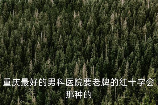 重慶最好的男科醫(yī)院要老牌的紅十字會(huì)那種的