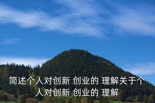 簡(jiǎn)述個(gè)人對(duì)創(chuàng)新 創(chuàng)業(yè)的 理解關(guān)于個(gè)人對(duì)創(chuàng)新 創(chuàng)業(yè)的 理解