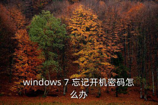 windows 7 忘記開機密碼怎么辦