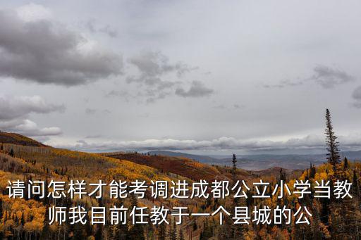 請(qǐng)問(wèn)怎樣才能考調(diào)進(jìn)成都公立小學(xué)當(dāng)教師我目前任教于一個(gè)縣城的公