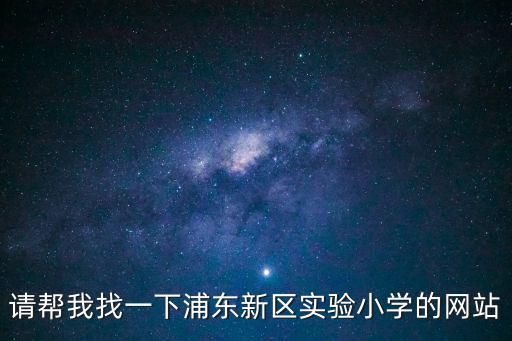 請幫我找一下浦東新區實驗小學的網站