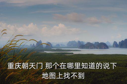 重慶市地圖朝天門，重慶朝天門 那個在哪里知道的說下 地圖上找不到