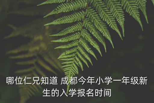 成都市2020年小學入學報名，哪位仁兄知道 成都今年小學一年級新生的入學報名時間