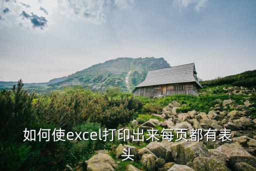 如何使excel打印出來每頁都有表頭