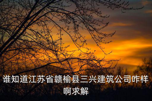 誰知道江蘇省贛榆縣三興建筑公司咋樣啊求解