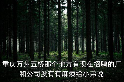 重慶萬州五橋那個地方有現在招聘的廠和公司沒有有麻煩給小弟說