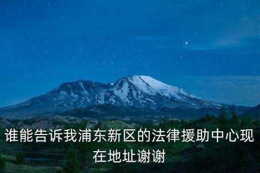 誰能告訴我浦東新區的法律援助中心現在地址謝謝