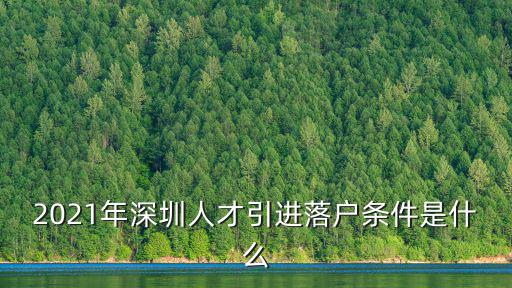 2021年深圳人才引進落戶條件是什么