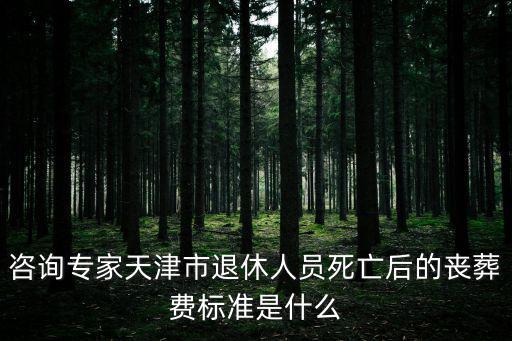 咨詢專家天津市退休人員死亡后的喪葬費標準是什么