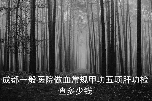 成都一般醫院做血常規甲功五項肝功檢查多少錢