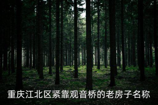 重慶江北區(qū)緊靠觀音橋的老房子名稱
