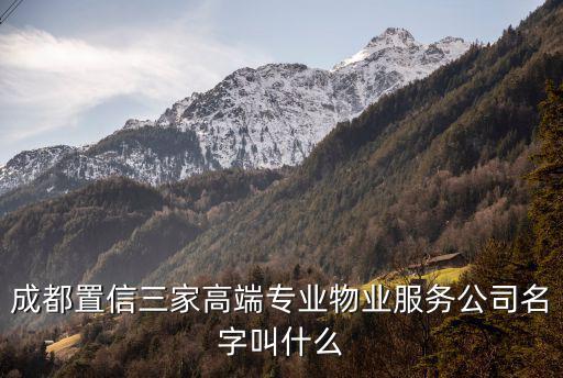 成都置信三家高端專業物業服務公司名字叫什么