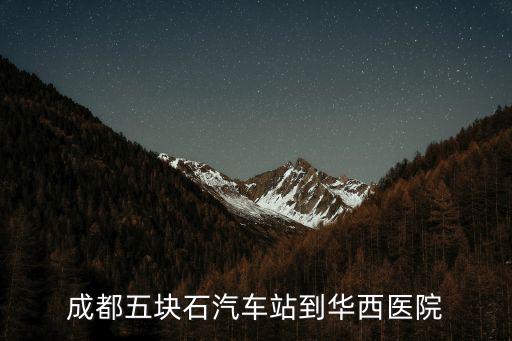 成都五塊石汽車站到華西醫(yī)院