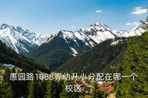 愚園路1088弄幼升小分配在哪一個校區