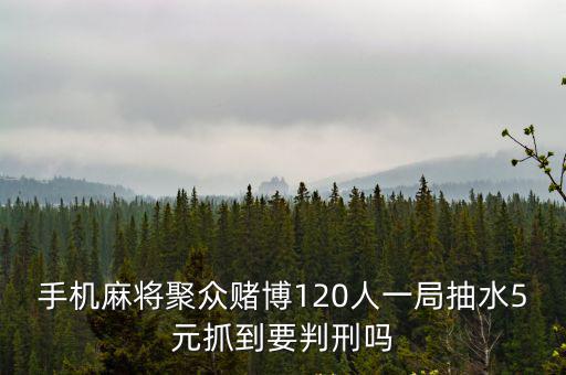 手機(jī)麻將聚眾賭博120人一局抽水5元抓到要判刑嗎