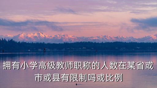 擁有小學高級教師職稱的人數在某省或市或縣有限制嗎或比例