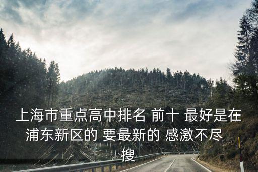 上海市重點高中排名 前十 最好是在浦東新區的 要最新的 感激不盡  搜