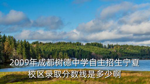 2009年成都樹德中學自主招生寧夏校區錄取分數線是多少啊
