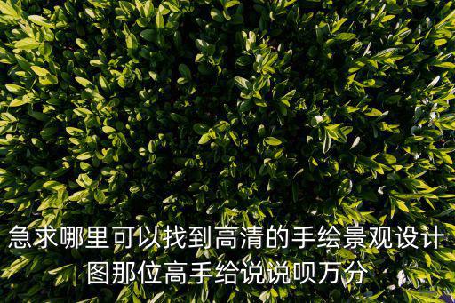 急求哪里可以找到高清的手繪景觀設計圖那位高手給說說唄萬分