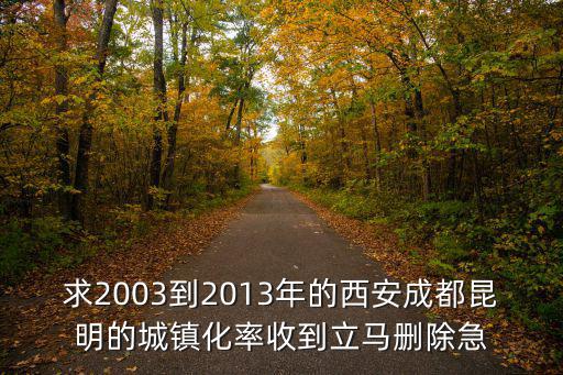 成都市2019年城鎮化率，求2003到2013年的西安成都昆明的城鎮化率收到立馬刪除急