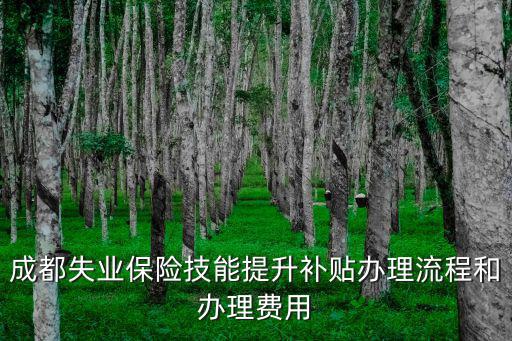 成都失業保險技能提升補貼辦理流程和辦理費用