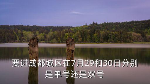 成都市區一日還是兩日，要進成都城區在7月29和30日分別是單號還是雙號