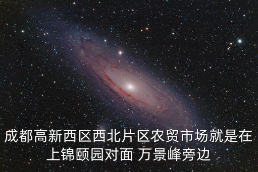 成都高新西區西北片區農貿市場就是在上錦頤園對面 萬景峰旁邊