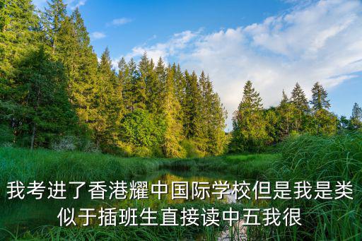 我考進(jìn)了香港耀中國(guó)際學(xué)校但是我是類似于插班生直接讀中五我很