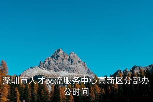 深圳市人才交流服務(wù)中心高新區(qū)分部辦公時間