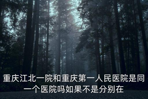 重慶江北一院和重慶第一人民醫(yī)院是同一個醫(yī)院嗎如果不是分別在