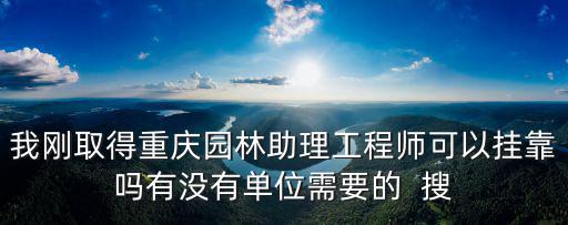 我剛取得重慶園林助理工程師可以掛靠嗎有沒有單位需要的  搜