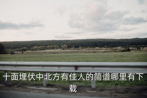 十面埋伏簡譜，十面埋伏中北方有佳人的簡譜哪里有下載