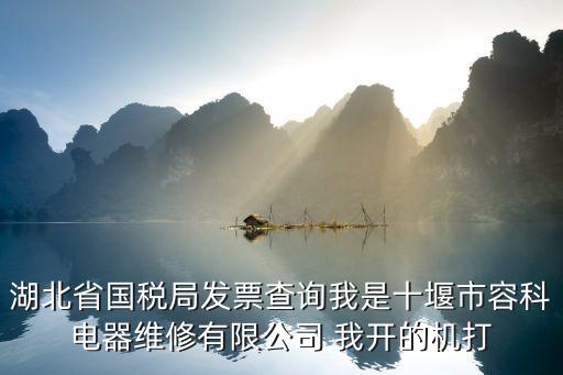 湖北省國(guó)稅局發(fā)票查詢(xún)我是十堰市容科電器維修有限公司 我開(kāi)的機(jī)打