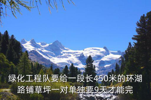 綠化工程隊(duì)要給一段長450米的環(huán)湖路鋪草坪一對單獨(dú)要9天才能完