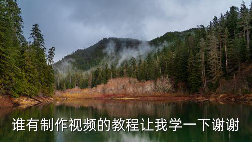 誰有制作視頻的教程讓我學一下謝謝