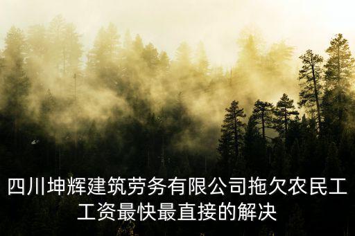 四川坤輝建筑勞務(wù)有限公司拖欠農(nóng)民工工資最快最直接的解決