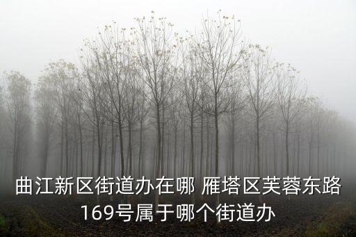 曲江新區街道辦在哪 雁塔區芙蓉東路169號屬于哪個街道辦